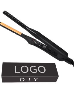 Custom Logo Mini Pencil Flat Thin Salon Portable MCH Fast Heating Hair Curler Styling Tools Household 2 in 1 Hair Straightener